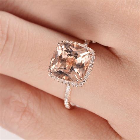 morganite cushion cut engagement ring